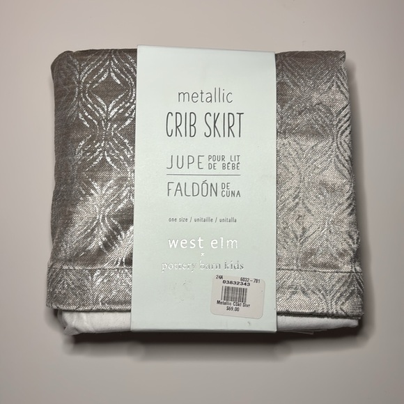 NWT west elm x pbk Metallic Crib Skirt West Elm x Pottery Barn Kids Crib Skirt - Picture 7 of 9